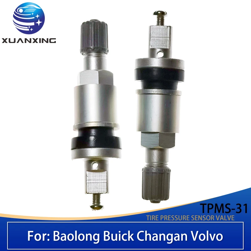 TPMS-31 do zaworów Baolong Buick Changan Volvo TPMS czujnik monitorowania ciśnienia w oponach trzpień zaworu ze stopu aluminium Auto Accessoires