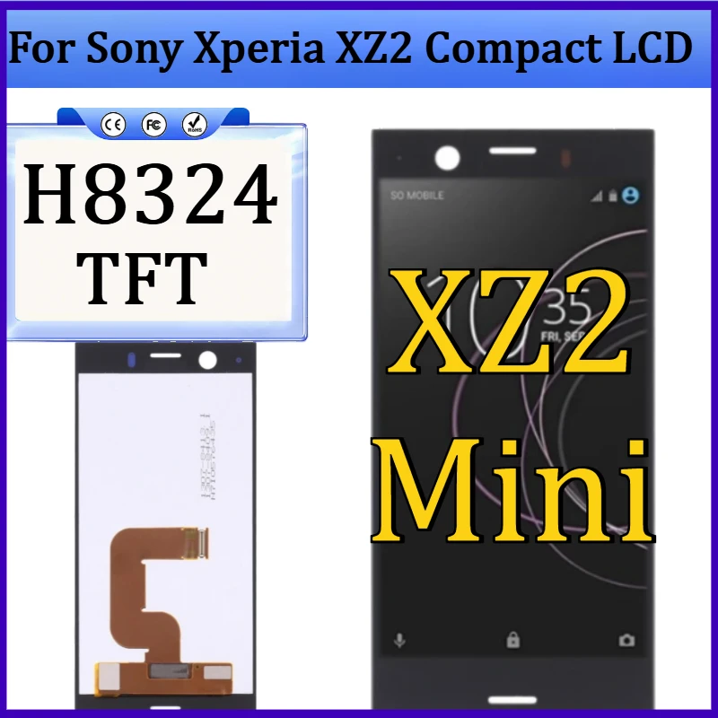 New TFT Display For Sony Xperia XZ2 Compact LCD Display Touch Screen Digitizer Assembly Replacement For Sony XZ2 Mini/H8324 LCD