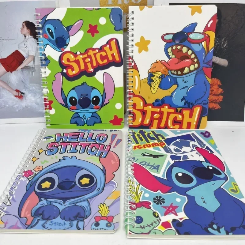 Disney Stitch Notebook Cute Anime Cartoon Portable Stitch Coil Book Kawaii Diary School Supplies Child Holiday Gifts Prize