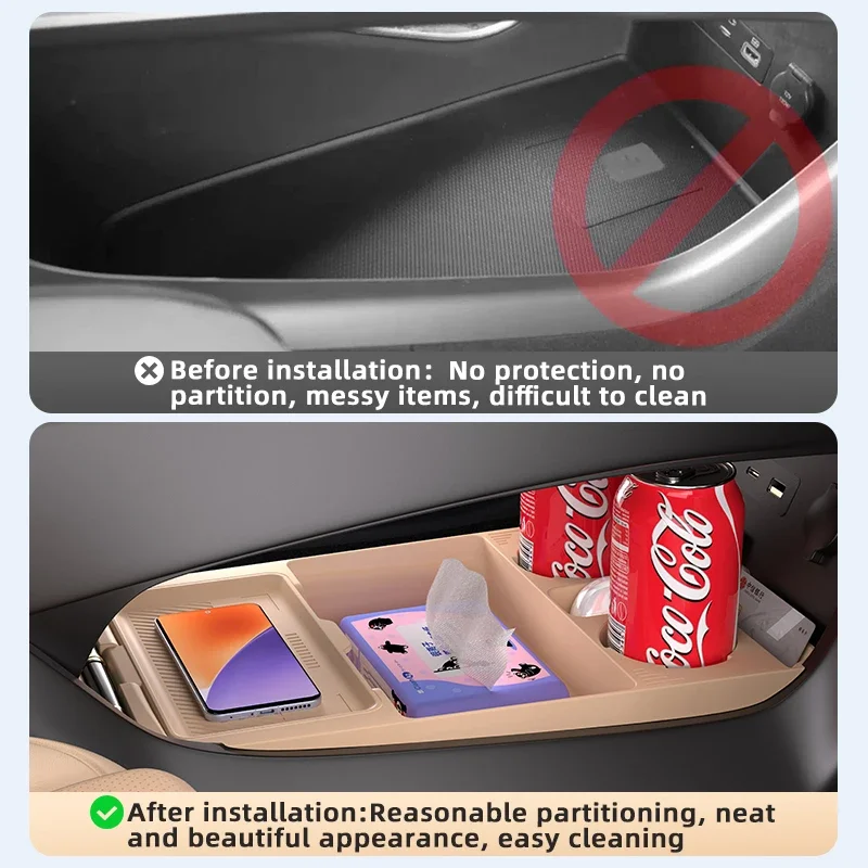 2024 For BYD Delight Song Center Console Below Storage Box Central Control Organizer Mat Car Interior Silicone