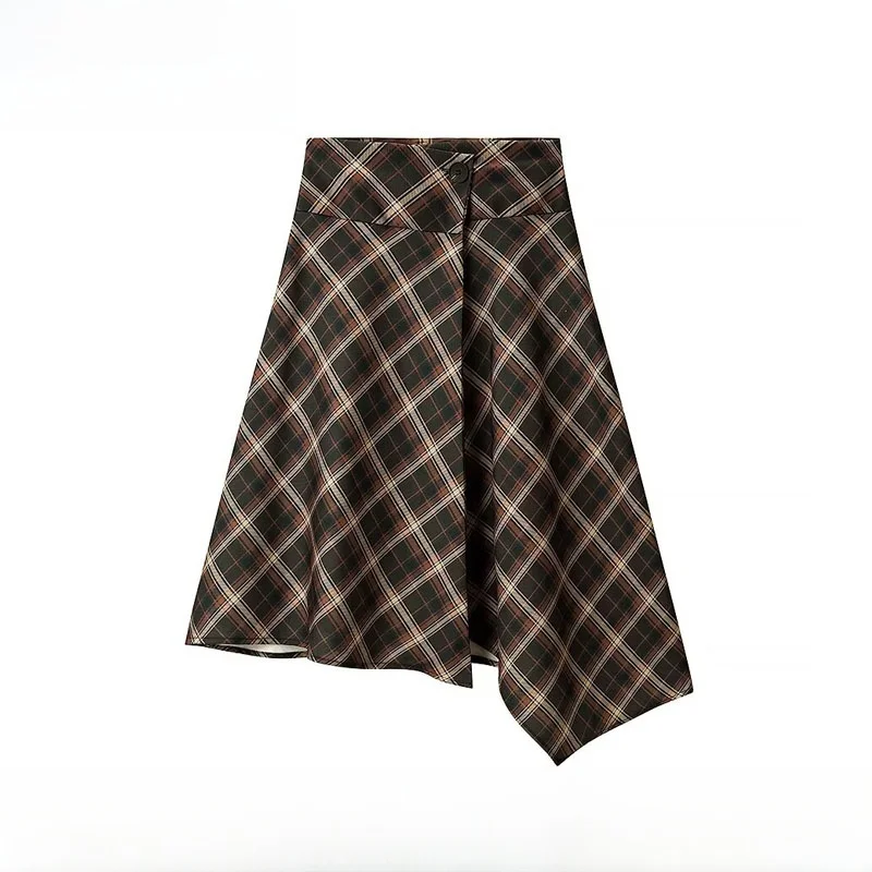 Faionable Cheered Mid-Waist Casual Skirt Women's Autumn Winter New Arrival ZR Sle Ci Commute Polyester Fiber H-Line A...