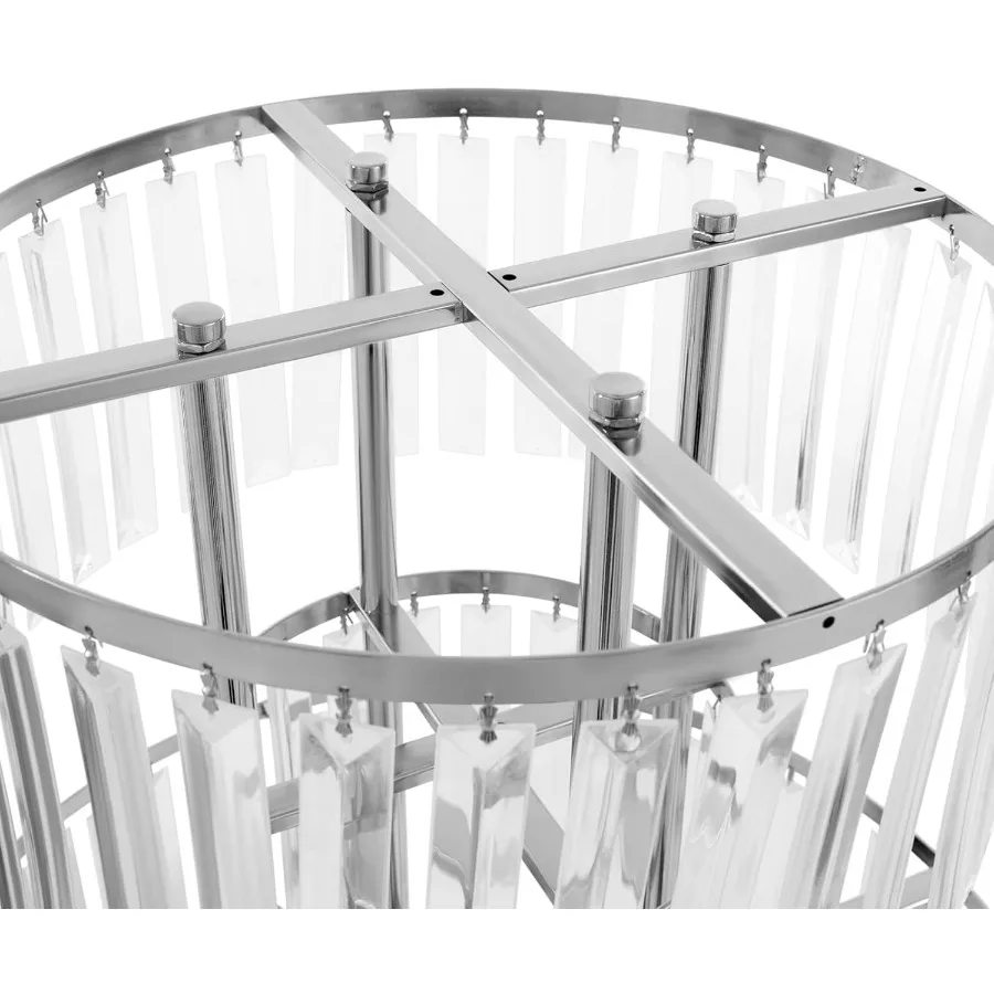 2 قطعة 5 طبقات كريستال زهرة تقف 43.3in طويل القامة تحف الزفاف مع بلورات معلقة لحفل زفاف عيد ميلاد أنيقة Ce #5