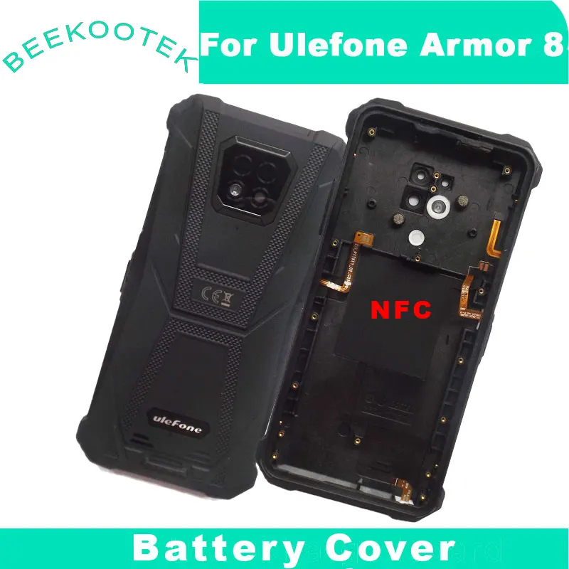 

New Original Ulefone Armor 8 Battery Cover Back Cover Receiver+NFC+Fingerprint Power Volume Cable Mic For Ulefone Armor 8 Phone