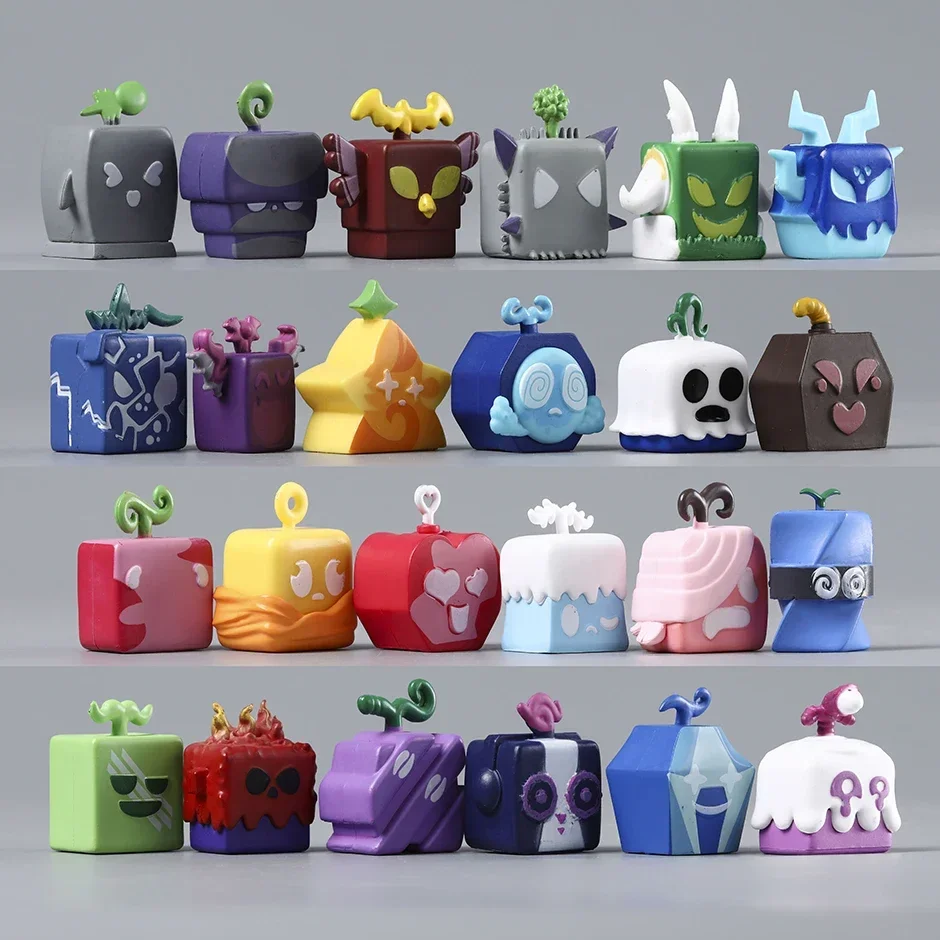 لعبة Blox Fruits شخصية لطيفة صغيرة من مادة PVC ألعاب تمثال 24 قطعة/المجموعة