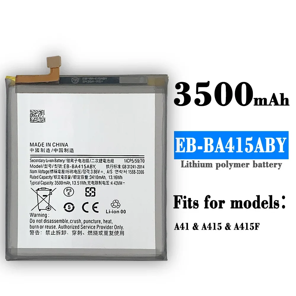 Replacement Battery For Samsung Galaxy A41 A415F EB-BA415ABY Rechargeable Phone Battery 3500mAh