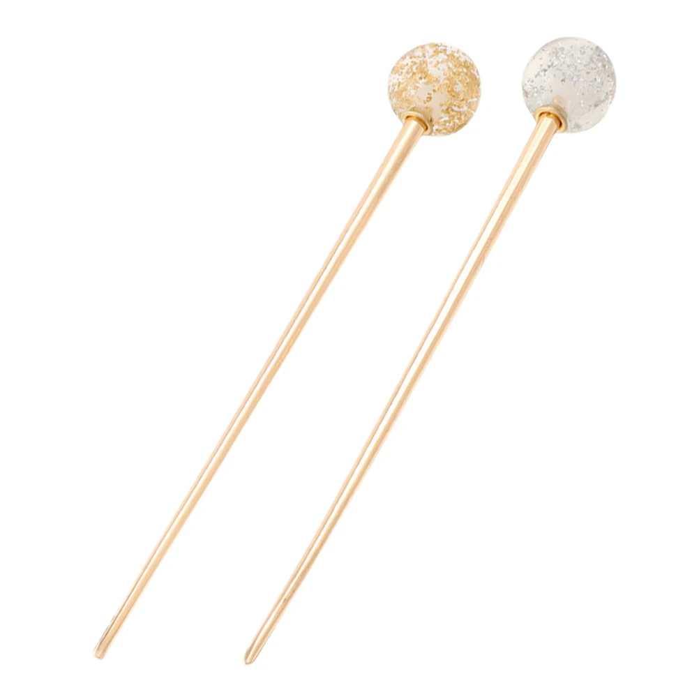 

2 Pcs Hairpin Accessories Retro Resin Vintage Clips Simple Stick Bun Hairstyles Women Long Comfortable Durable Lightweight