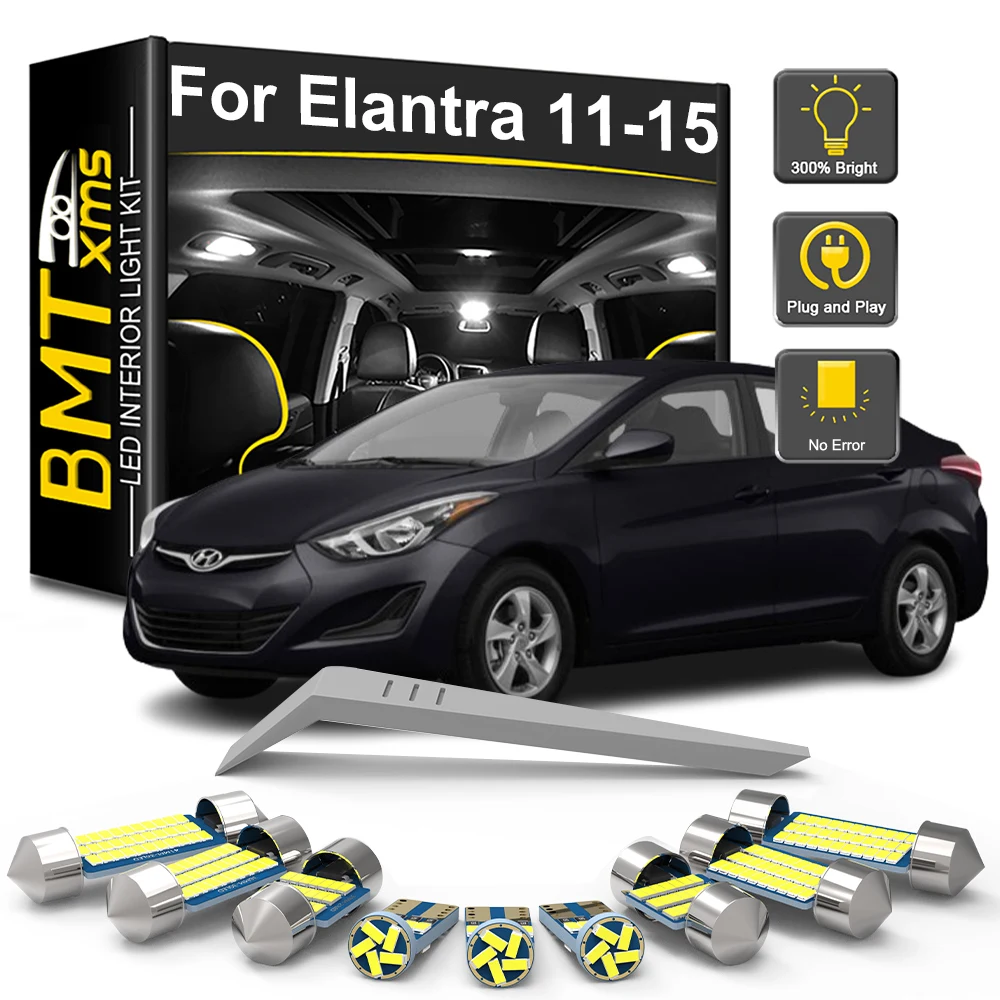

BMTxms 4/6/10Pcs Canbus Vehicle LED Dome Map Trunk Interior Light Bulb Kit For Hyundai Elantra MK5 V 5 2011 2012 2013 2014 2015