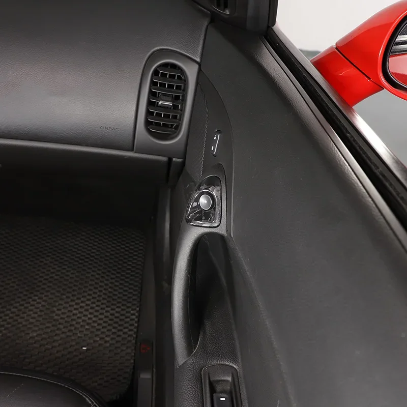 For Chevrolet Corvette C6 2005-2013 Real Carbon Fiber  Car Interior Door Switch Frame Cover Trim Sticker Car Accessories