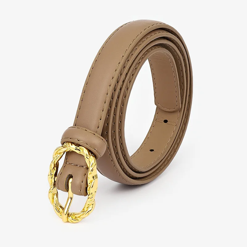 

New Personalized Fashion Day Word Buckle Belt Female Decorative Senior Sense of Pure Color Versatile Jeans Dress Sub Belt