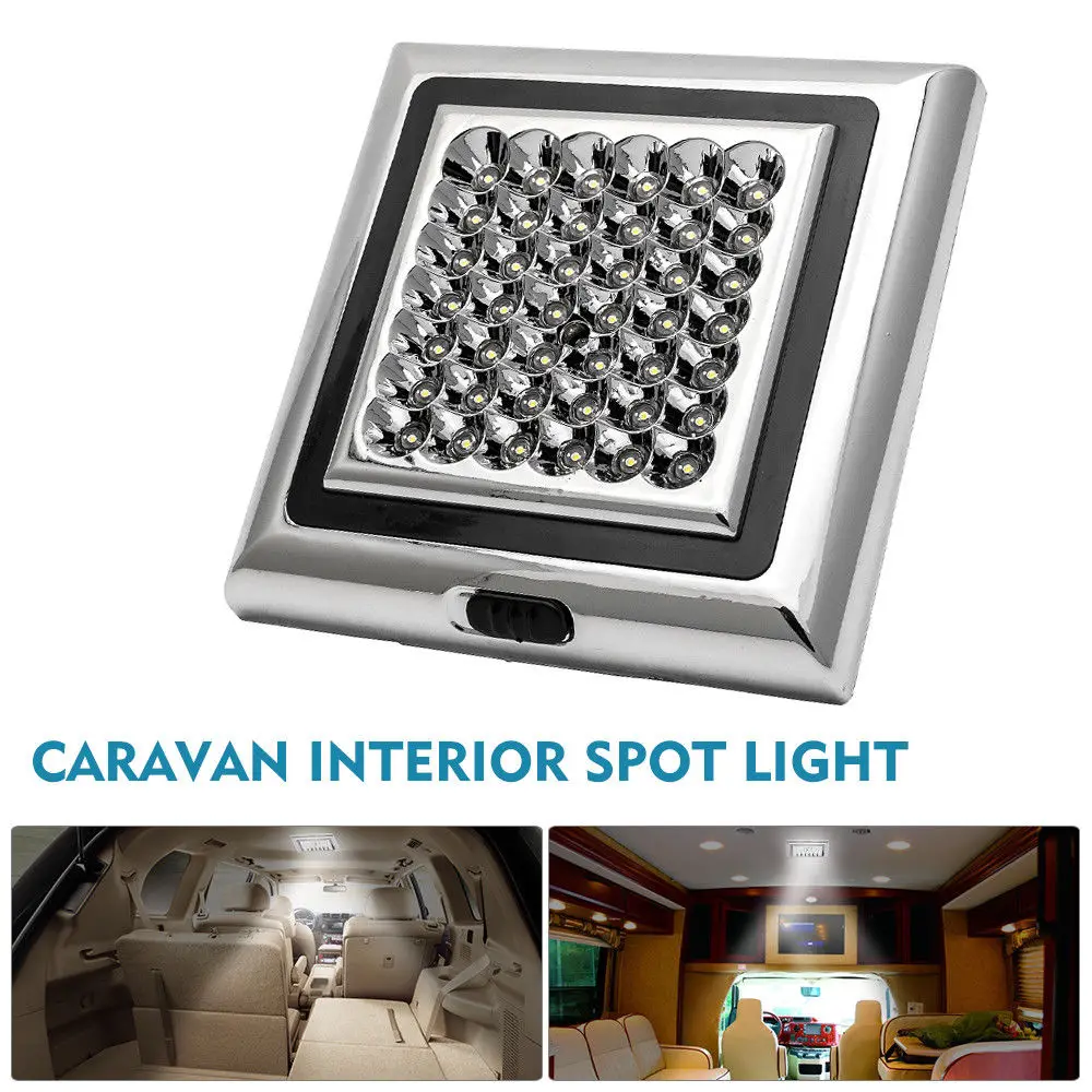 12V Car Caravan Camping 42 LED Interior Roof Ceiling Interior Lamp Dome Light Cabinet Lamp For Camper RV Trailer Boat Van