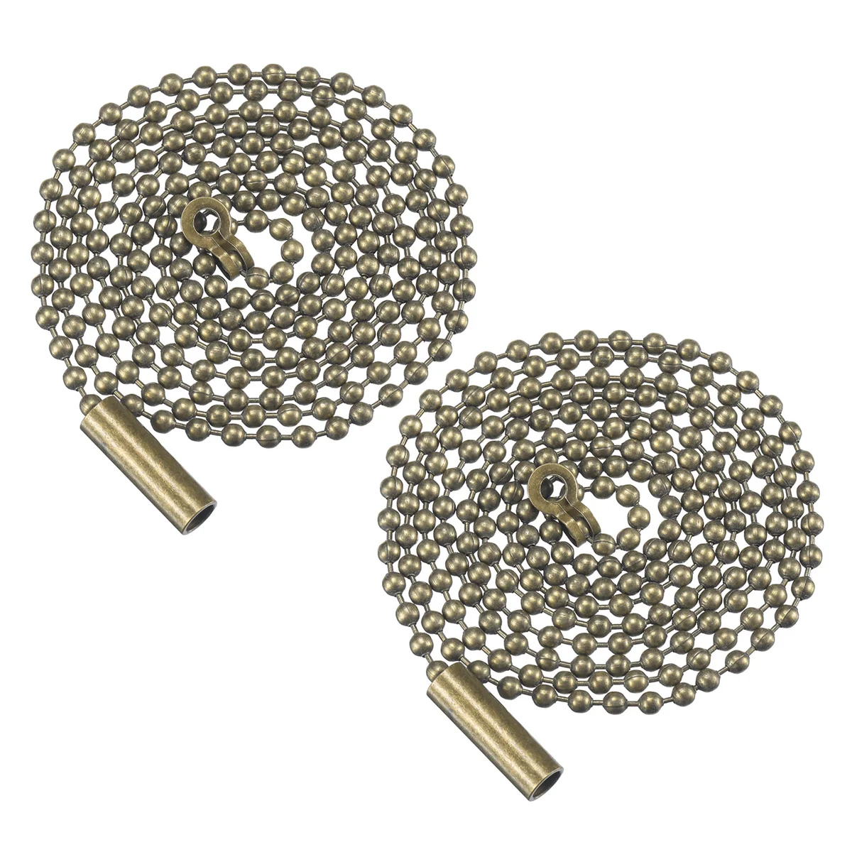 2Pcs Bronze 3Mm Diameter Beaded Pull Chain for Lamp Accessories Ceiling Light Fan Pull Cord Replacement Chain with Matching