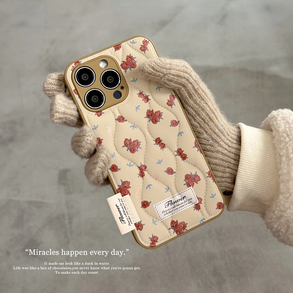 

Korean Cute Cartoon Pink floral Wallet Card Holder Bag Phone Case For iPhone 13 14 15 16 Pro Max Soft Shockproof Cover