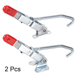 2Pcs Quick Holding Draw Latch Action Pull J Hook Toggle Clamp Cabinet Box Latches Lever Handle Toolbox Case Hasp Hardware