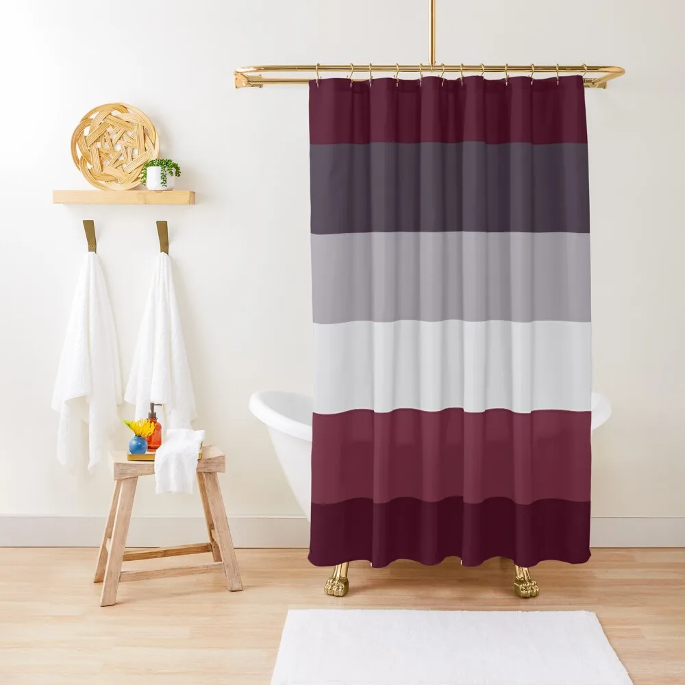 

Trendy Winter Colors Ombre Grey Burgundy red plum stripes Shower Curtain Anime Bathroom Curtain