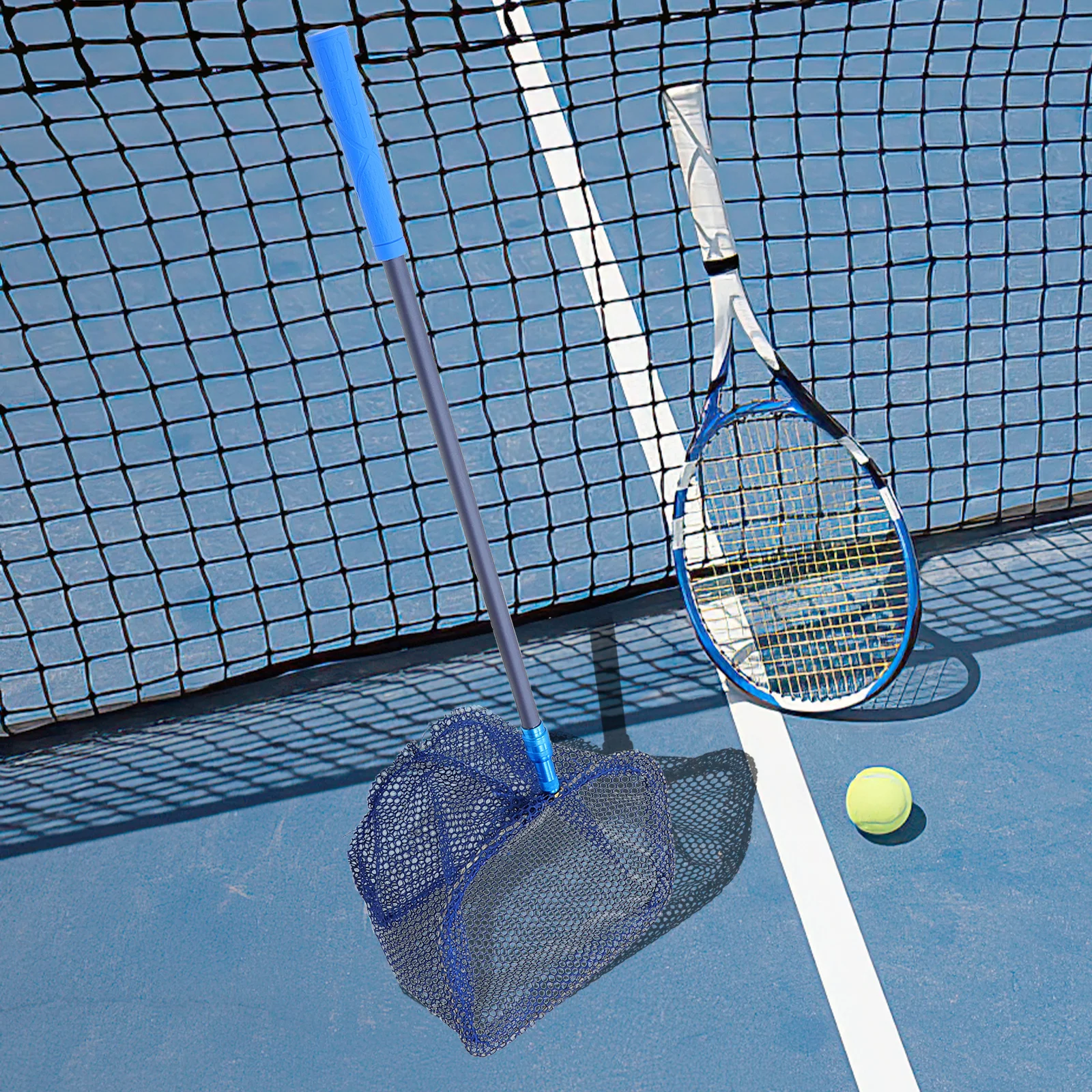 منتقي كرات تنس الطاولة ذو سعة كبيرة مع مقبض من سبائك الألومنيوم قابل للتعديل، جامع كرة محمول للتدريب الرياضي