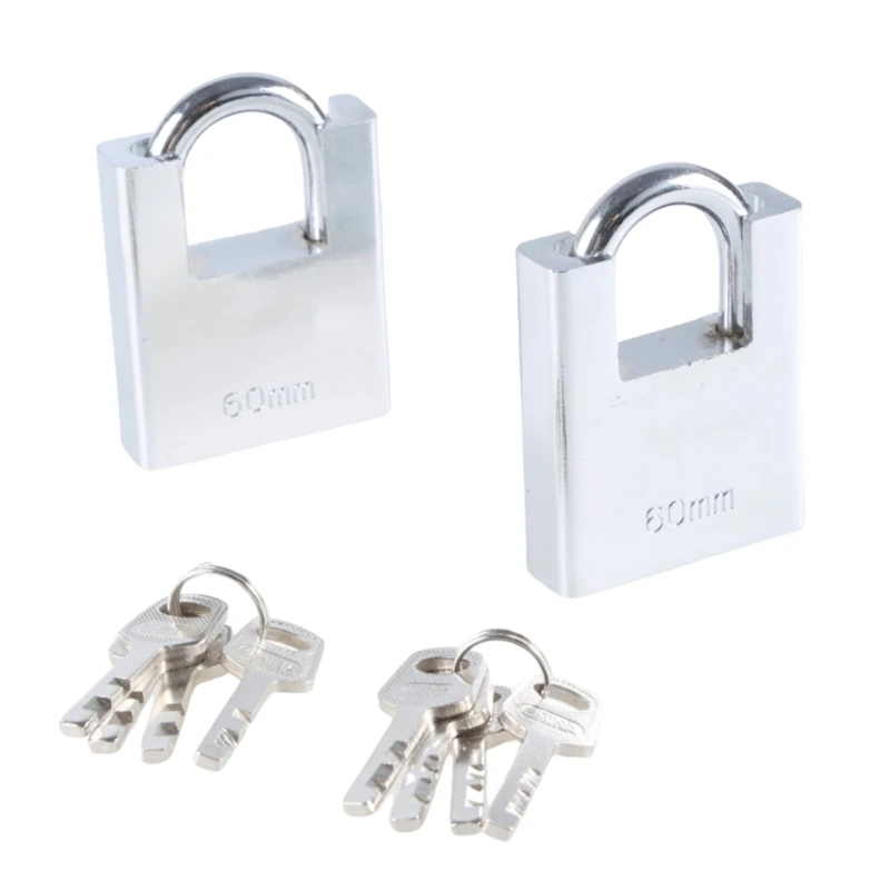 

Twin 60mm Steel lock with 6 Keys Long Service Protections Secure Padlocks set Simple Installation for Home & Garden