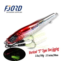 FJORD 100g Metal Jig Sea Fishing Lure Jigging Night Fake Baits Fishing Accessories New 2022 Accessories Equipment Goods Stuff
