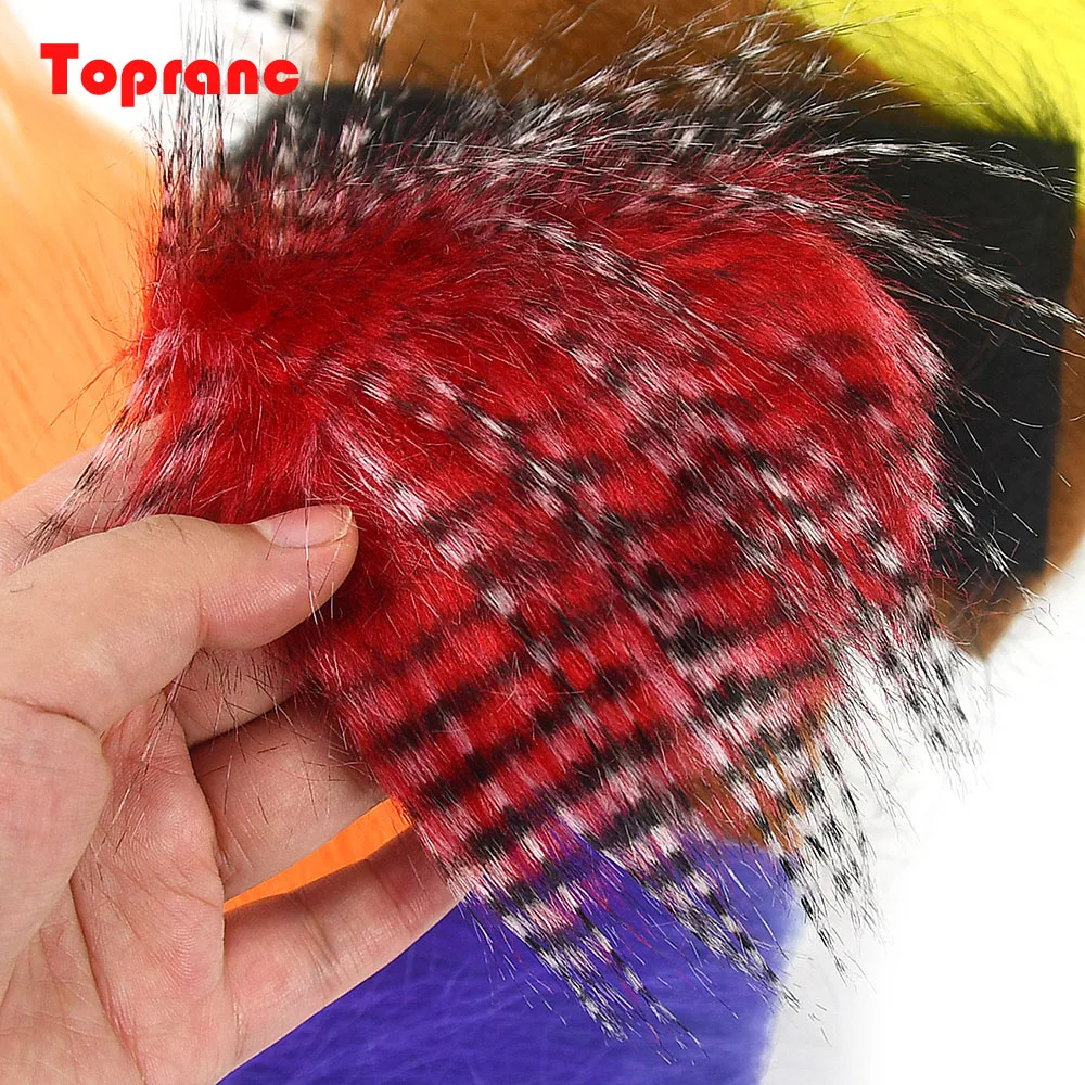 Topranc 12 Packungen Langhaariges Künstliches Kunstfell Fliegenbindematerial Synthetische Flauschige Fasern Streamer Fliege Salzwasser-Angelköder