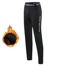 Kids Youth Velvet Keep Warmer Running Pants Leggings Winter Work Out Sports Fitness Basketball Cycling Soccer Long Tights Pant
