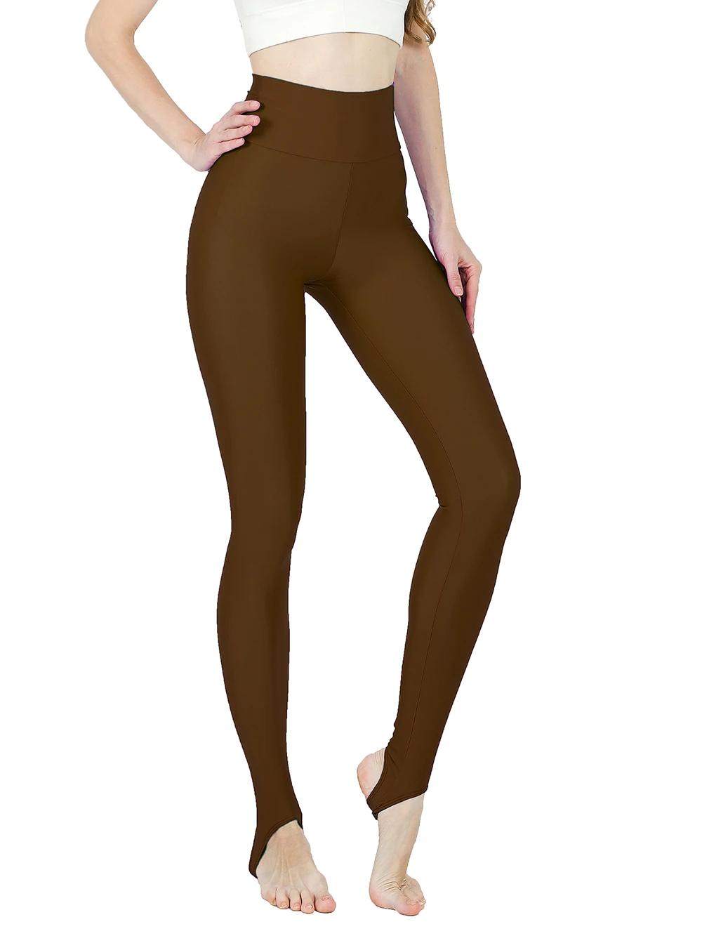 Aoylisey, mallas negras de ocio de cintura alta para mujer con estribo, pantalones ajustados de talla grande de LICRA elásticos para Fitness, pantalones de entrenamiento de primavera