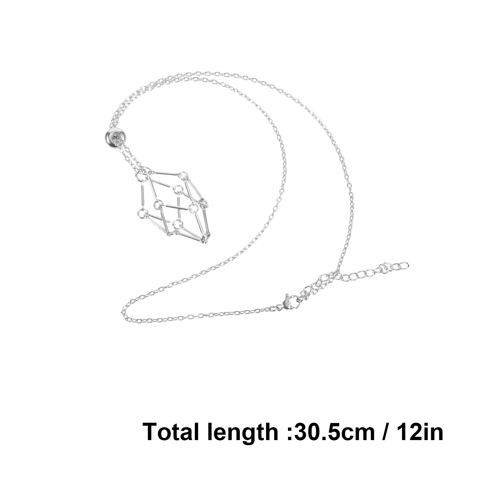 Stainless Steel Metal Necklace For Women Men Stone Collecting Holder Interchangeable Crystal Holder Cage Necklace image 5