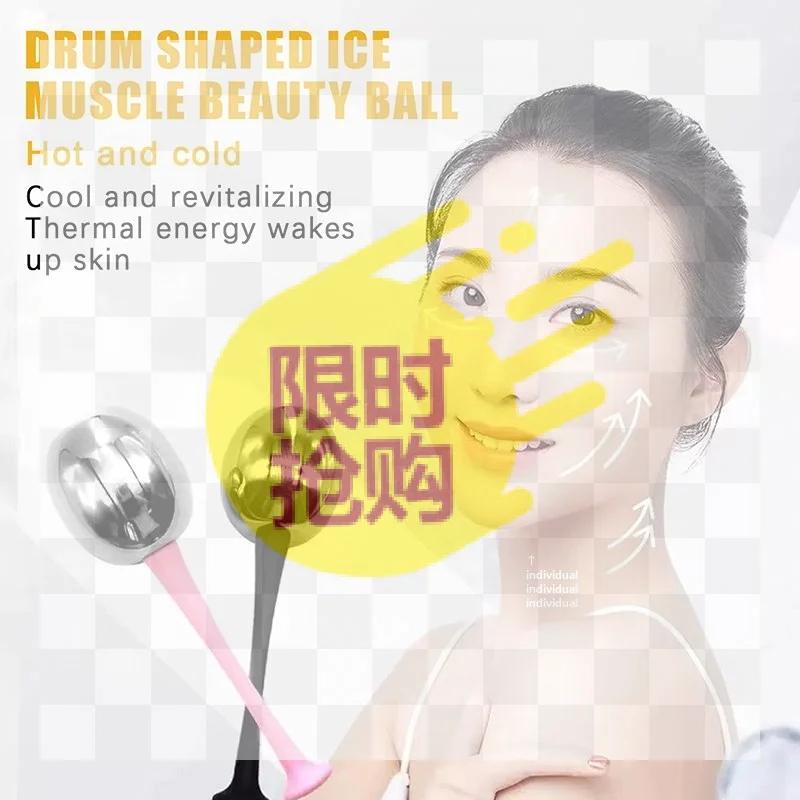 【HBA】1/2Pcs Stainless Steel Cooling Cryo Facial Spa Globes Facial Ice Globes For Anti Aging Face Eye Massager Skin Care Tool