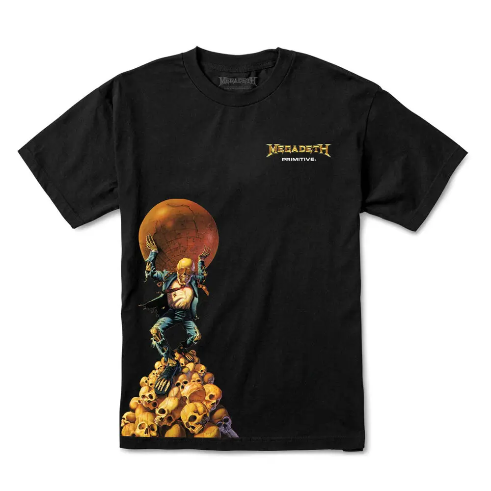 

Primitive Skateboarding x Megadeth Men's Dawn Patrol Black Short Sleeve T Shi Tees Cotton Luxury brand vintage oversized