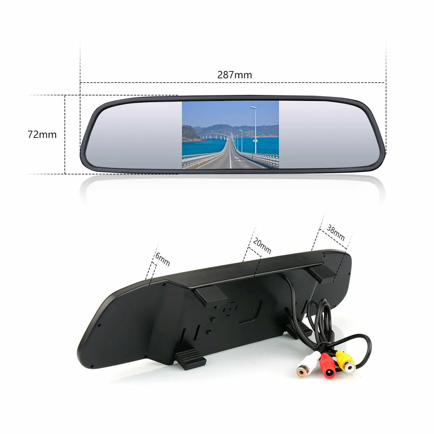 IPoster-Monitor de espejo de marcha atrás para coche, pantalla LCD de 4,3 ", cámara de respaldo de marcha atrás, sistema de estacionamiento de visión trasera, Kit impermeable de visión nocturna