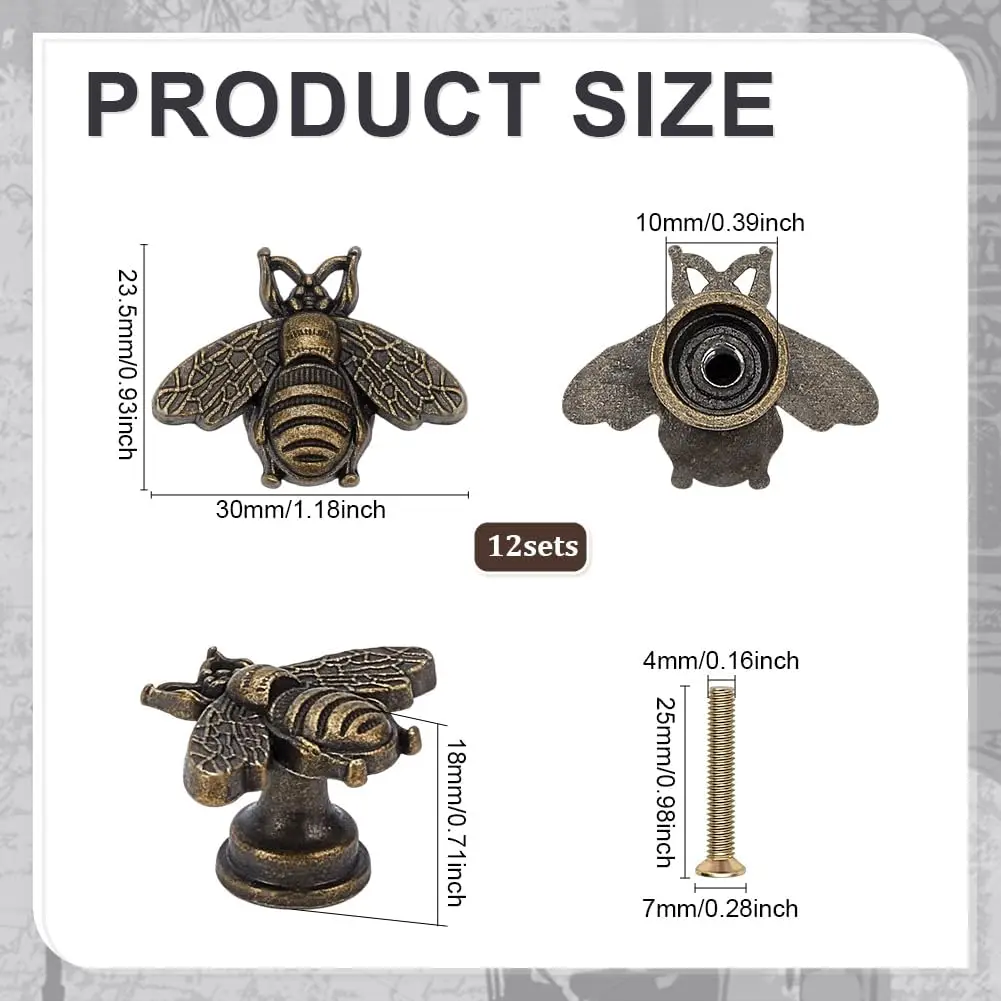 Antique antique polishing bee box handle, retro honeycomb style bar drawer handle, suitable for kitchen cabinet
