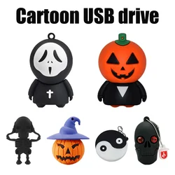 Cartoon Skull Pen Drive 64GB 128GB Funny USB2.0 Flash Drive 32GB Pendrive 16GB Cool Memory Stick 8GB 4GB Creative Gifts For Kids