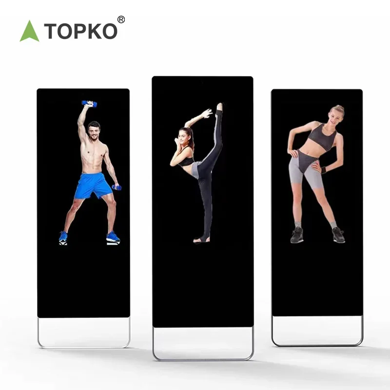 New TOPKO Smart Fitness Mirror 32 Inch Yoga Mirror Display Gym Smart Fitness Touch Screen Home Workout Mirrors