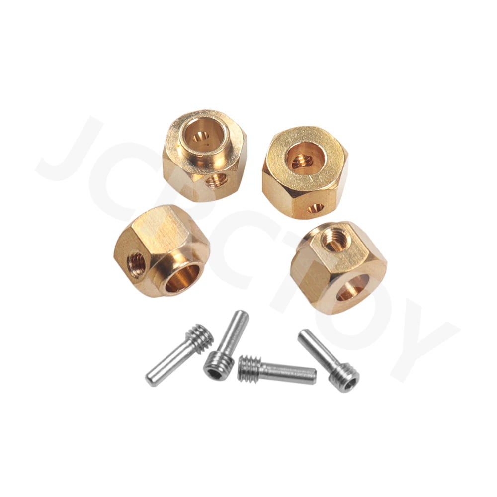 RC 4Pcs 6/8/9/10/11/12mm Heavier Brass 12mm Wheel Hex Wheel Hub Extended Adapter For 1/10 TRX4 & w/ 6mm Shaft Diameter Crawler C