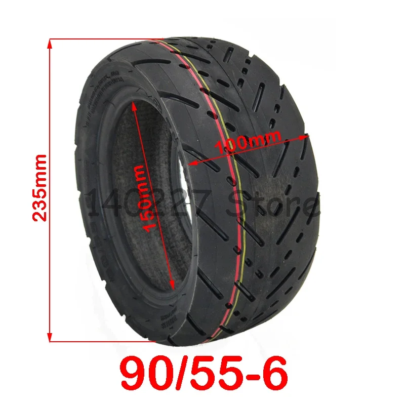 TUOVT 90/55-6 Tubeless Tyre Thickened Off-road and Road Tire Vacuum Tire for Electric Scooter Accessories