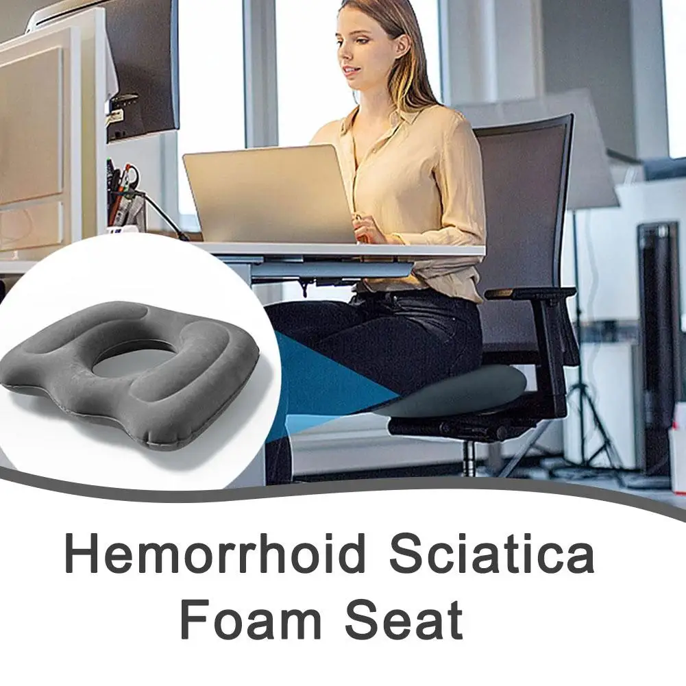 Flocked Buttock Pad Prostate Coccyx Hemorrhoid Sciatica Pillow Donut Pain Large Foam Cushion Relief Tailbone Seat Seat A8H0