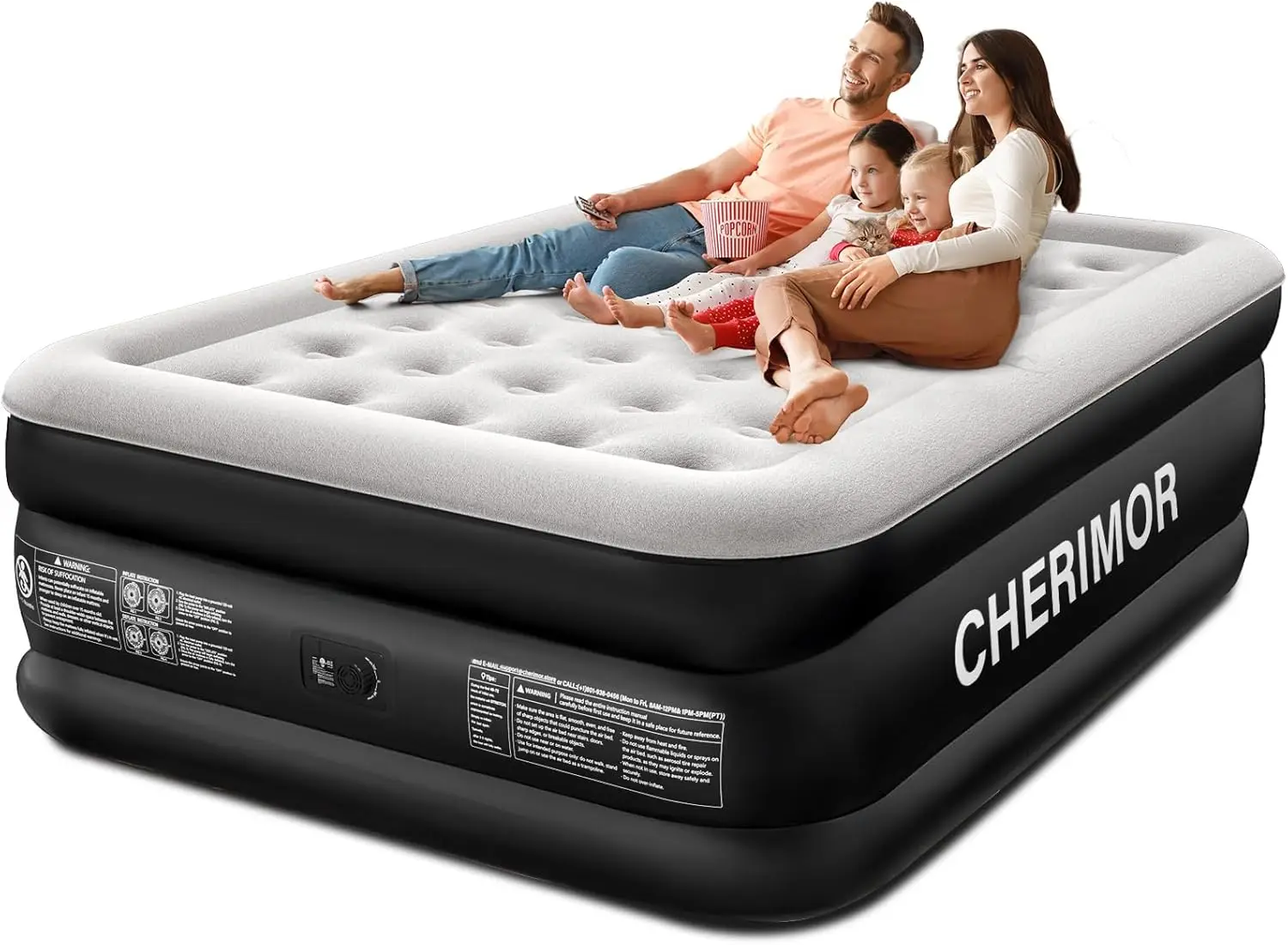 

Queen Air Mattress with Built-in Pump, 18" Height, Leak-Proof for 48Hrs, Supports 800 lbs, Quick Inflation for Home & Camping