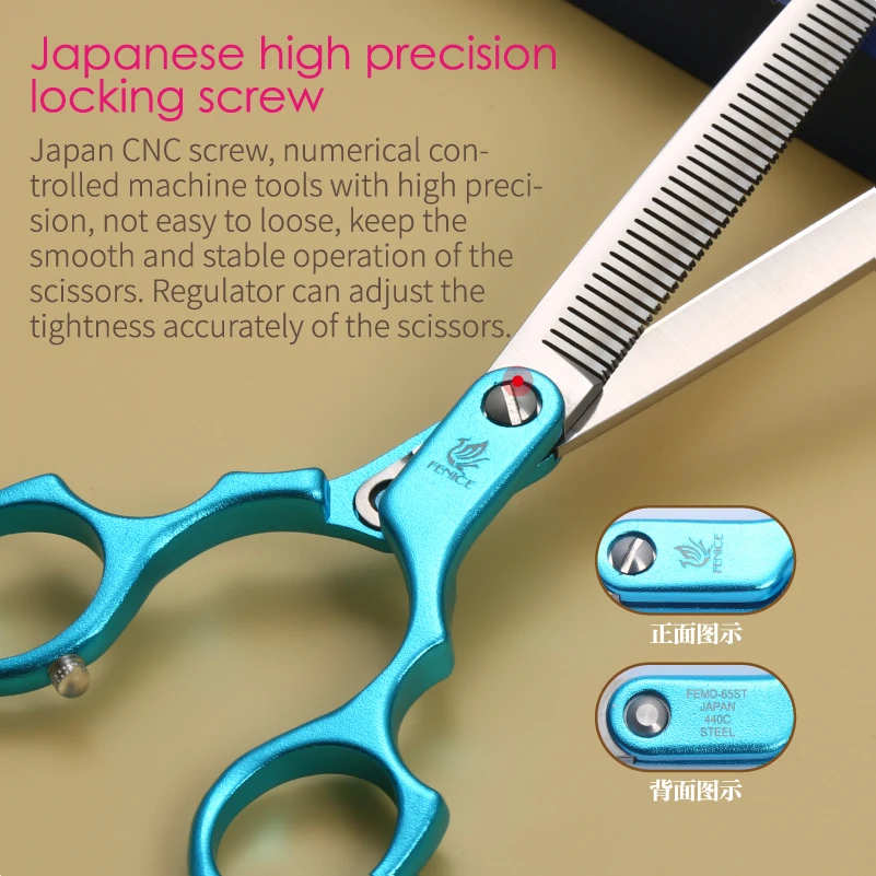 Imagem -06 - Fenice Professional Grooming Scissors Pet Corte Shear Punho de Alumínio Leve Jp440c Animais Acessórios 65