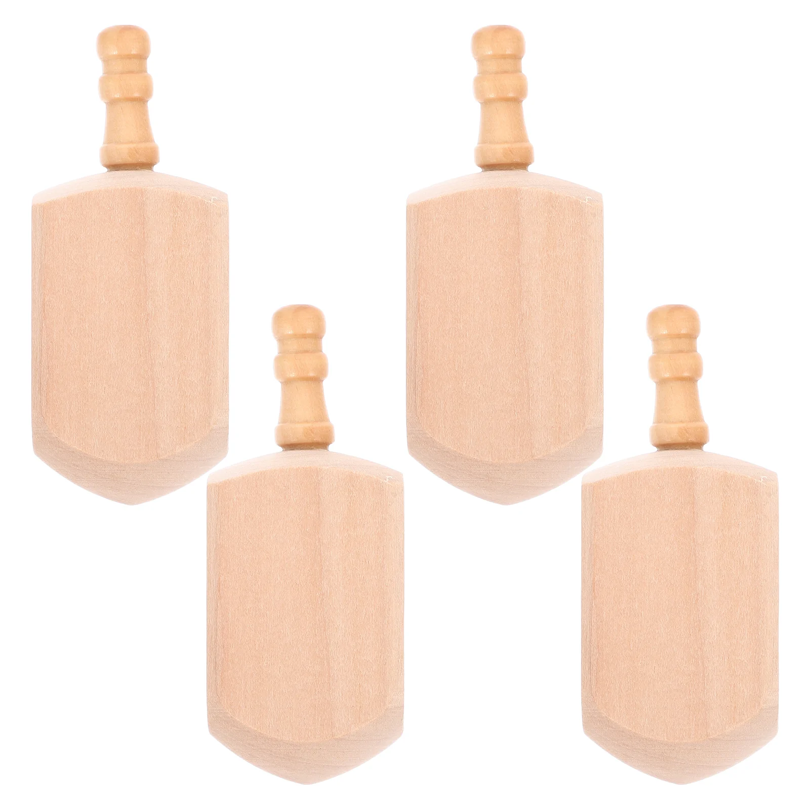 4 Pcs Hanukkah Dreidel Kids Gyroscope Toy Wooden Spinning Top Design Your Own Unfinished Dreidels Paint Lotus Tree Toddler