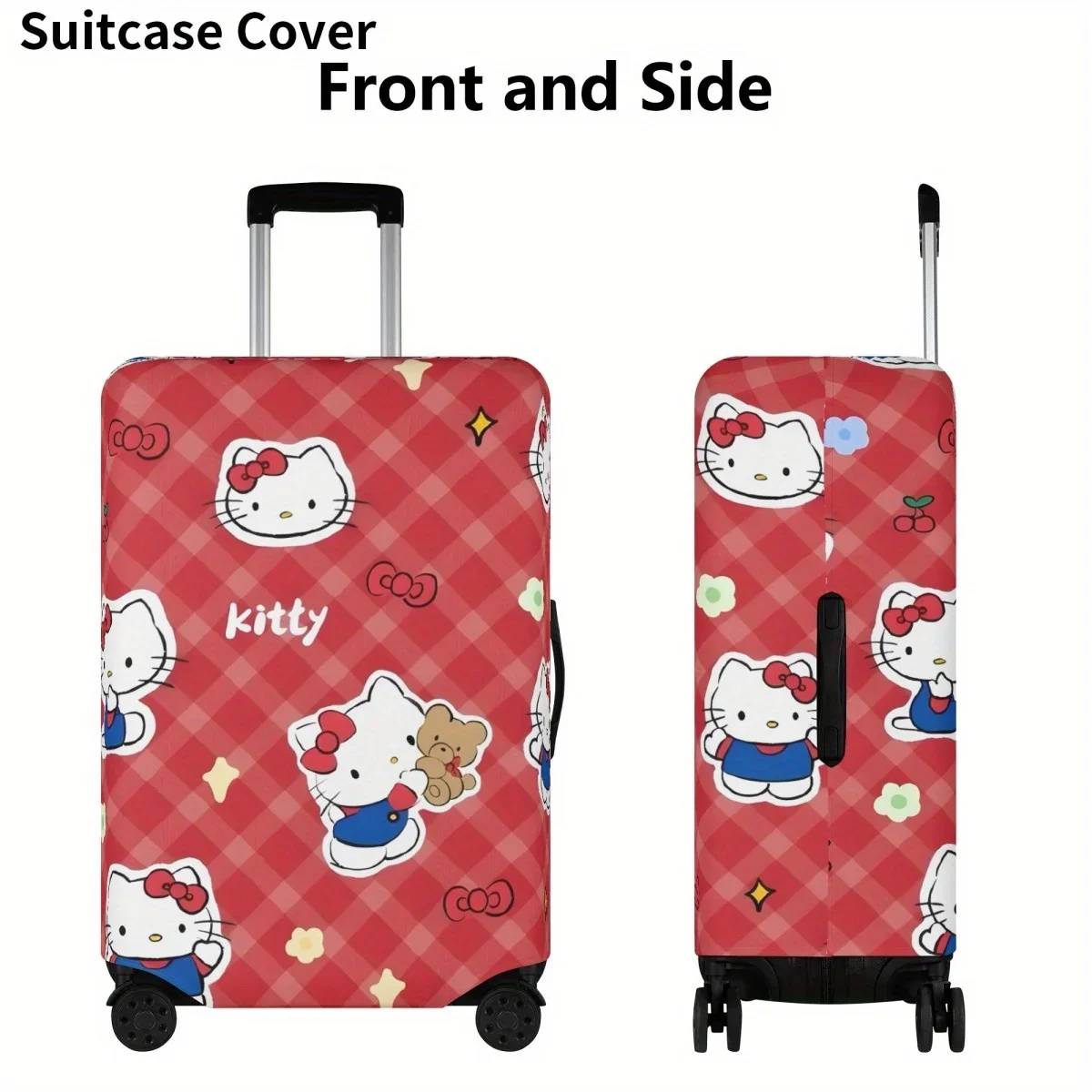 

Милый чемодан с рисунком Hello Kitty и чехол для дорожной сумки с рисунком для девочек. Утолщенный и устойчивый к царапинам для путешествий.