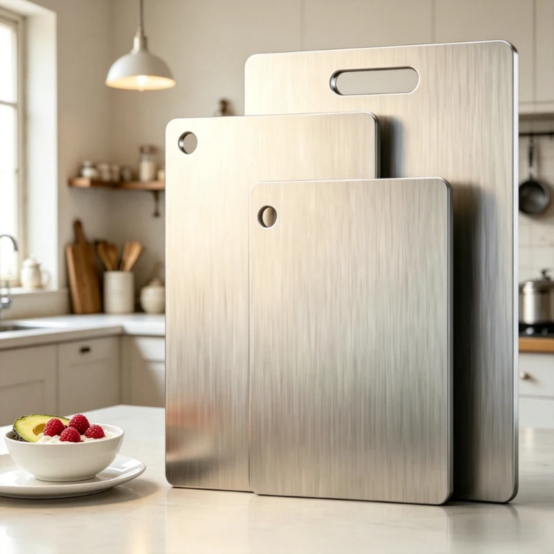 

Thickened Stainless Steel Double-Sided Kitchen Board, Multifunctional Kneading Dough Tool Household Fruit Serving Tray