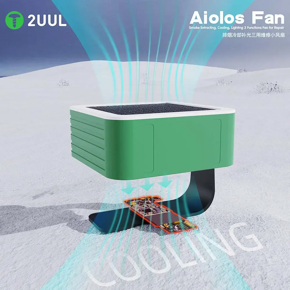 2UUL Aiolos Fan Smoke Exhaust Cooling Lighting Charging Soldering Fume For Motherboard Welding Quick Cooling Fan Exhaust Tools