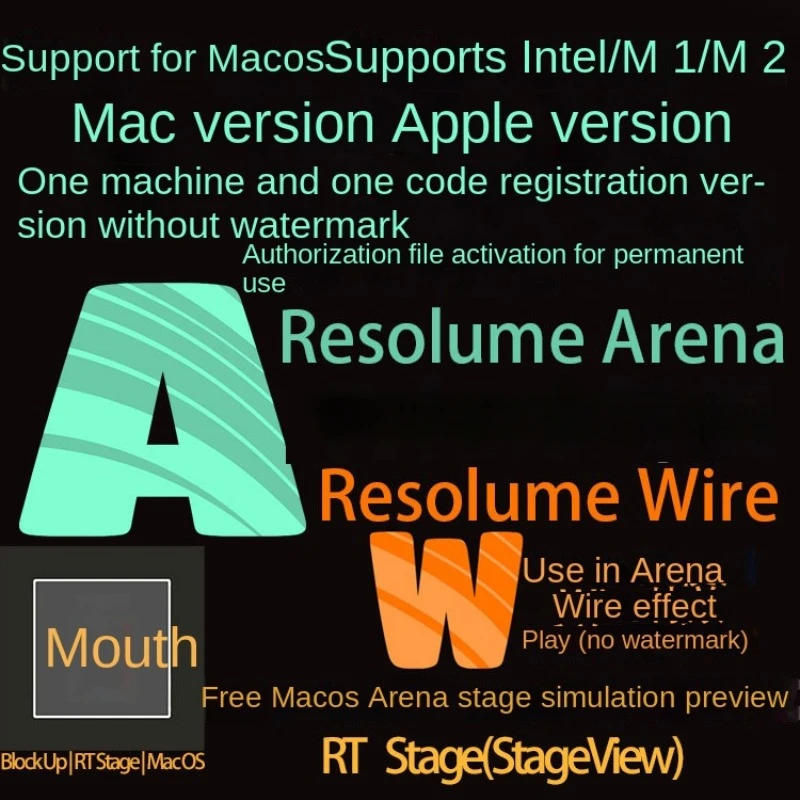 Resolume Arena 7.20 for Mac and M1 Rt stage Visual Simulator for Win or Mac