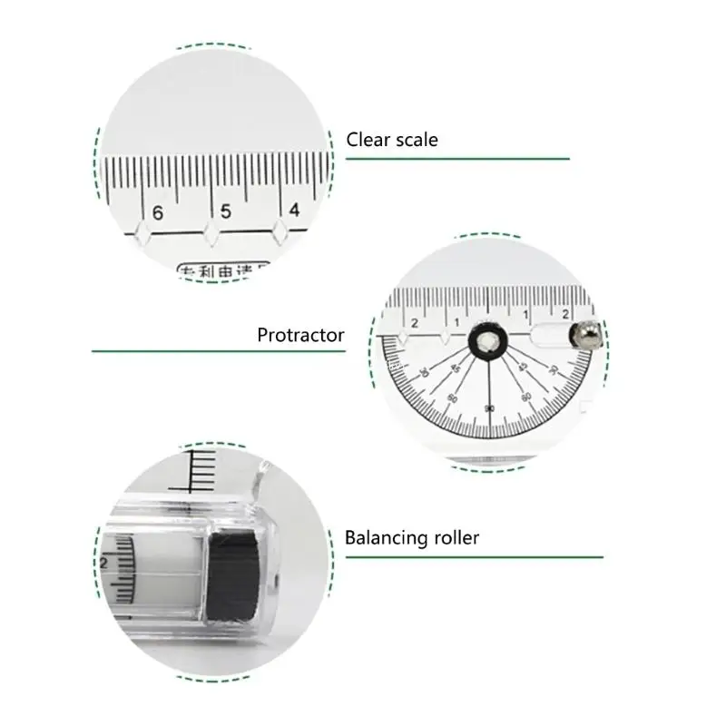 Portable Universal Multi-purpose Rolling Ruler Drawing Parallel Compass-Ruler School Stationery Protractor Ruller Dropship