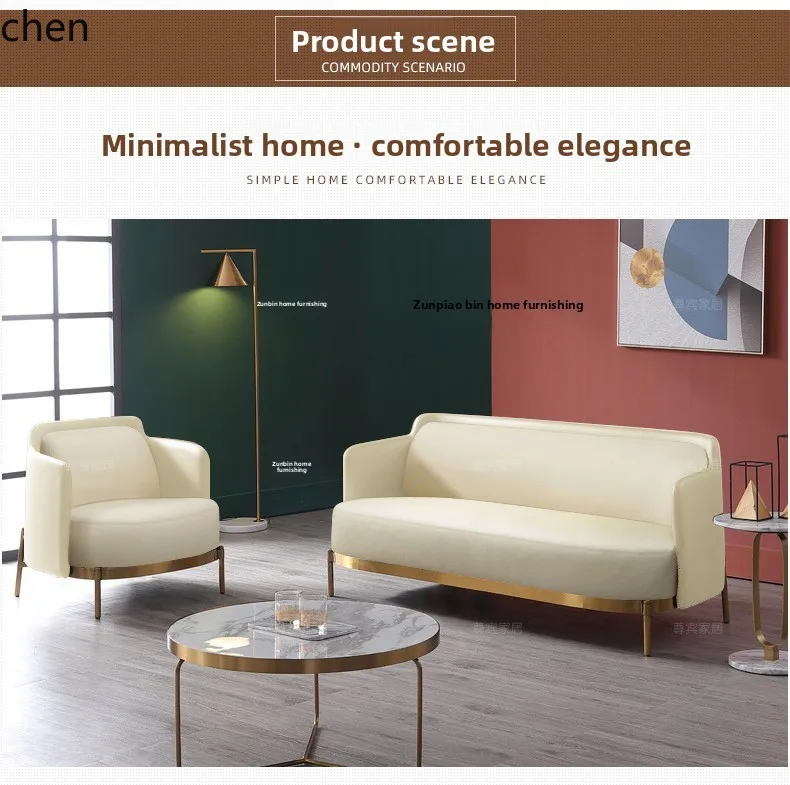 ZML Small Apartment Living Room Bedroom Double Three-Seater Small Sofa Top Layer Sofa