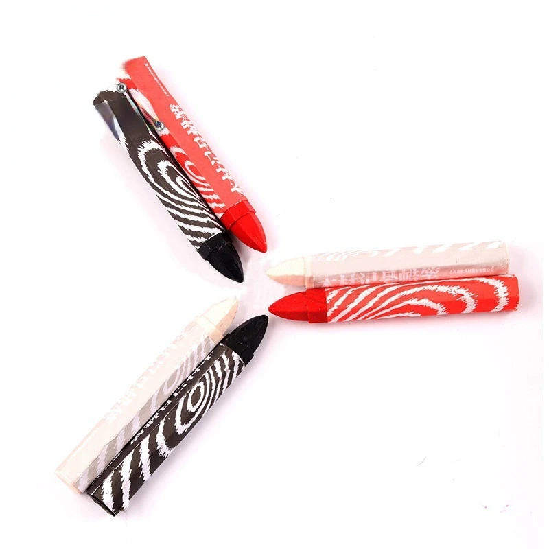 5pcs Woodworking Fixed-point Crayon Wood Drawing Pen Black Red White Industrial Crayon Large Durable Marker Stick