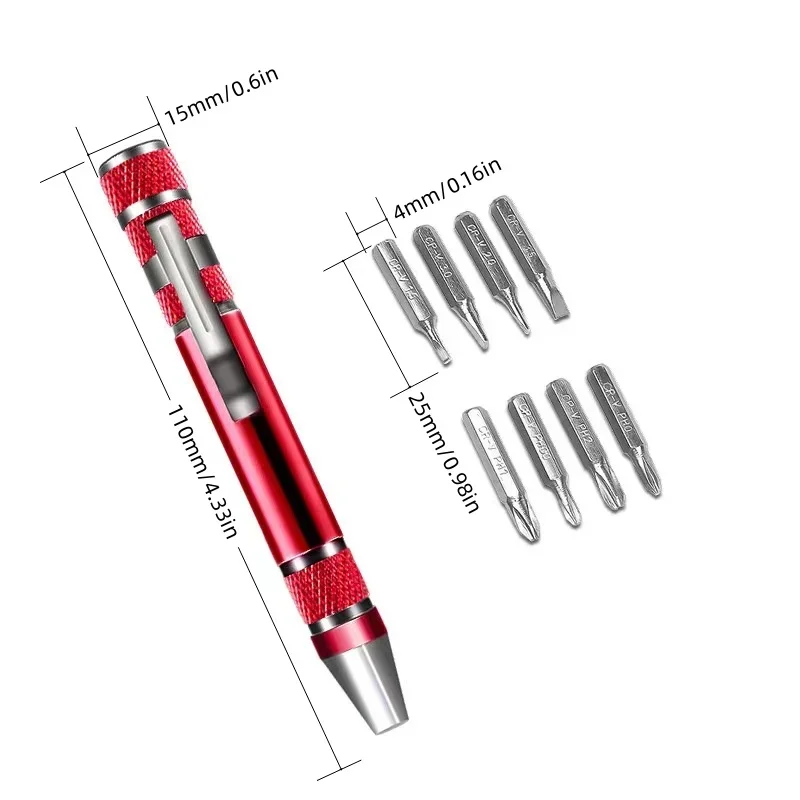 Multifunction Aluminum Pocket Precision Mini Screwdriver Pen Portable 8 In 1 Repair Hand Tools Kit For Cell Phone Hand Tool Set