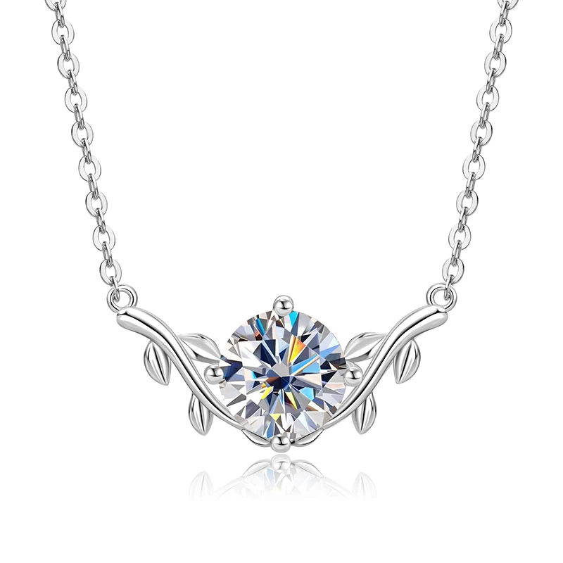 IOGOU 14k Goldfilled 2ct 8mm D-Farbiger Moissanit Ranken-Anhänger Halskette für Damen Hochzeit Verlobung Feiner Schmuck Geschenk Zertifiziert – Detail 7