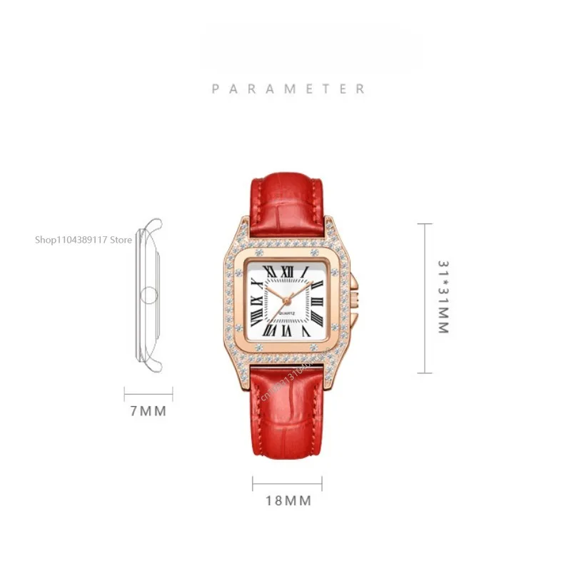 Reloj de mujer con esfera cuadrada, relojes de cuarzo, correa de cuero para mujer, reloj de pulsera de cuarzo de lujo, reloj elegante para mujer, reloj habсы Ж Sammaliе Нару
