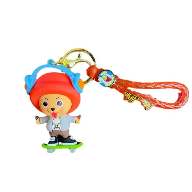 Porte-clés une pièce en PVC, bijoux à la mode, figurines d'action en résine, pendentif de sac