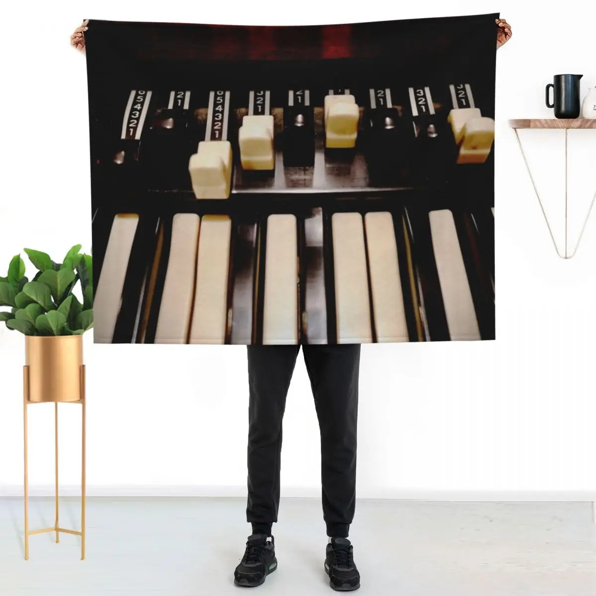 Hammond B3 Organ Throw Blanket Flannel Fabric Sofa Throw Decorative Sofa Comforter Beautifuls Hairy Blankets
