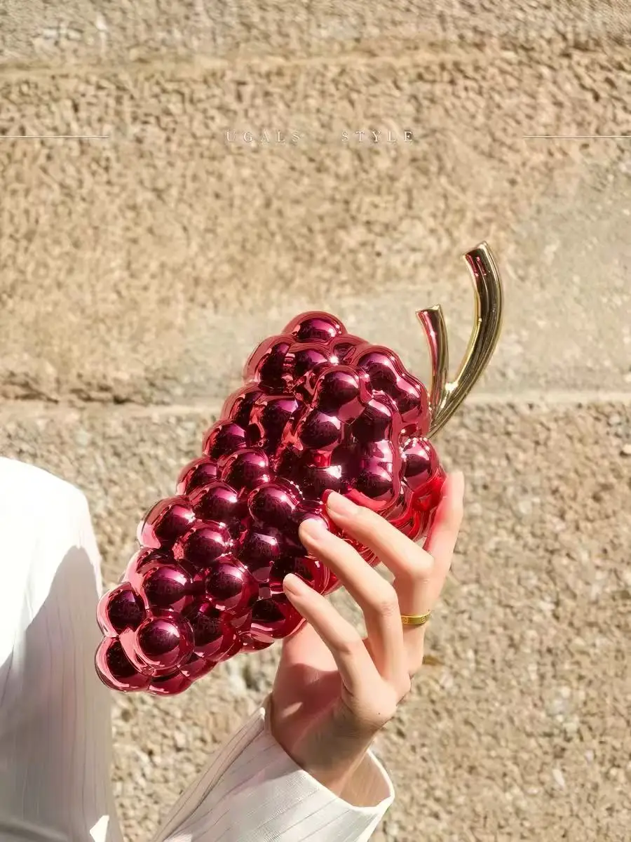 

Fashion Grape Shape Acrylic Box Metallic Mirror Shiny Women Handbag Wedding Party Banquet Clutch Purse Shoulder Crossbody Bag